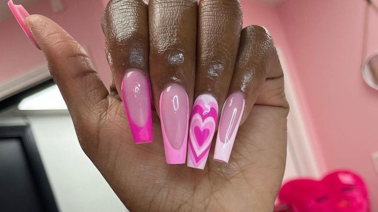 pink Powerpuff manicure