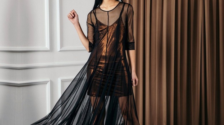 Sheer dress over minidress