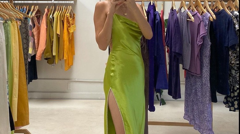 Moss green dress 