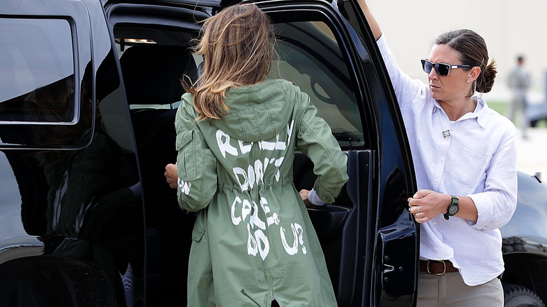 melania trump wearing zara jacket