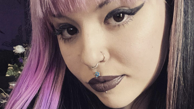 woman with Silver nose rings