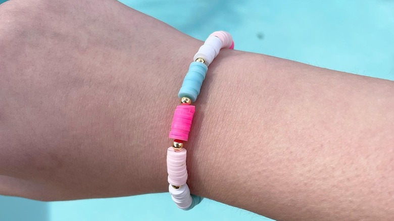 Pink and blue bracelet