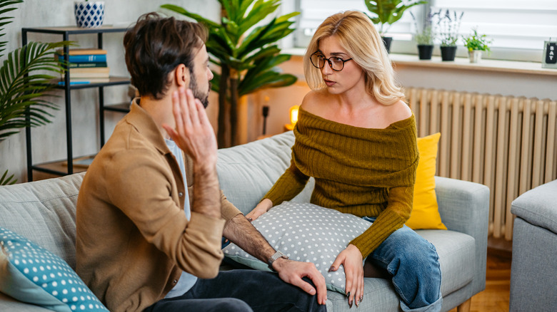 Couple sitting on the sofa