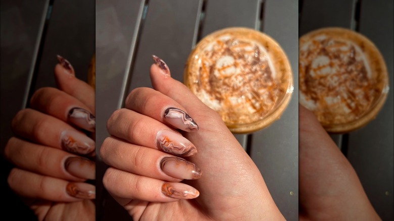 Pumpkin spice inspired mani