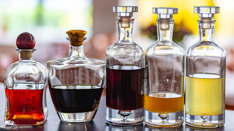 Bottled homemade liqueurs