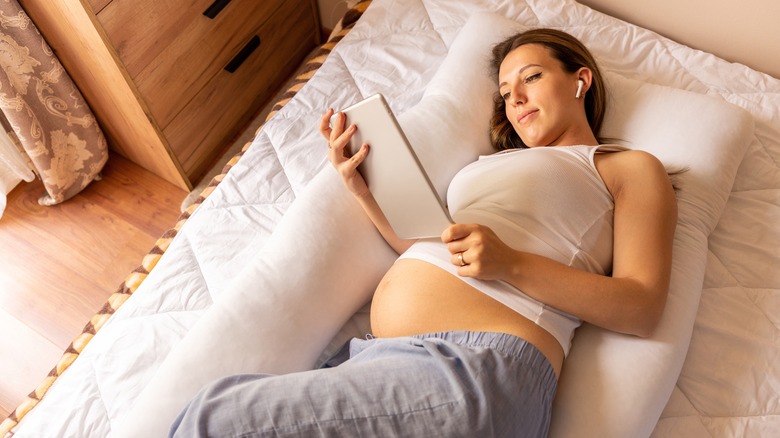 Pregnant woman relaxing 