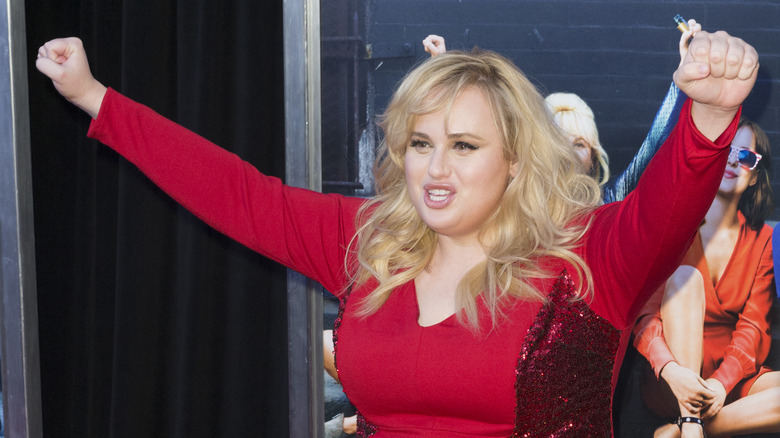 Rebel Wilson in red dress