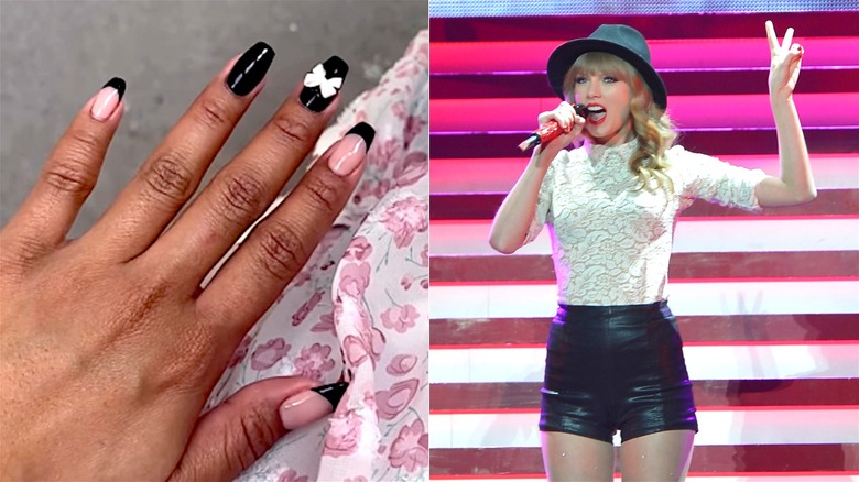 Coquette manicure beside Taylor Swift on "Red" tour