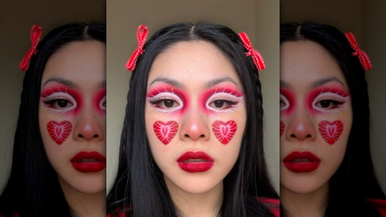 Red eyeshadow and makeup designs
