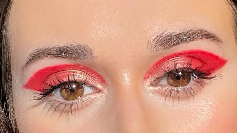 Bright red eyeshadow