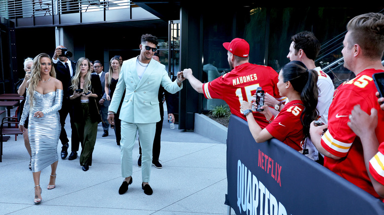 fan greeting Patrick Mahomes