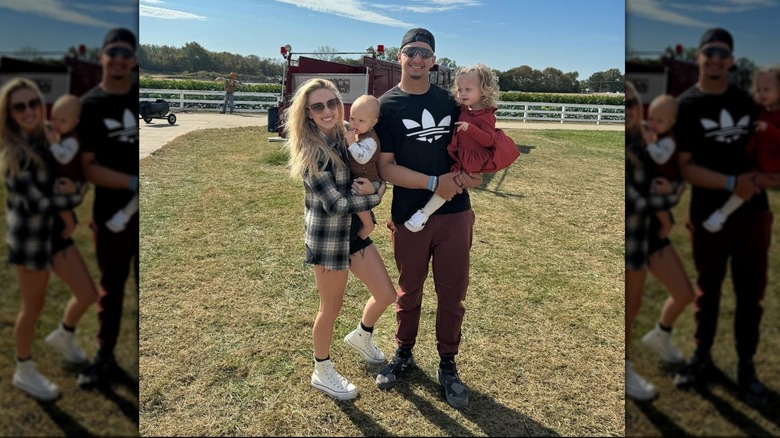 Mahomes family at pumpkin patch