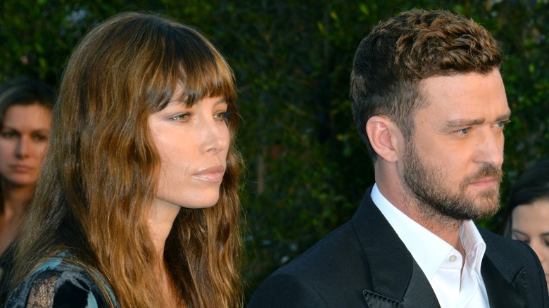 Jessica Biel and Justin Timberlake on red carpet