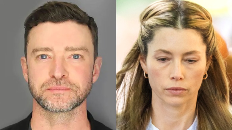 Justin Timberlake mugshot and Jessica Biel