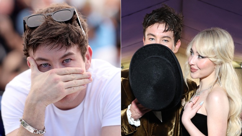 Barry Keoghan covering his face