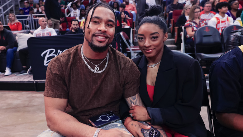 Simone Biles and Jonathan Owens 