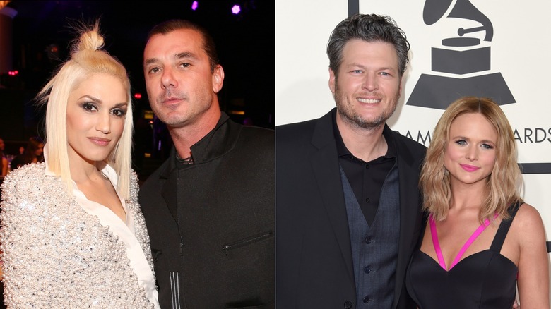 Gwen Stefani, Gavin Rossdale, Blake Shelton, Miranda Lambert split image