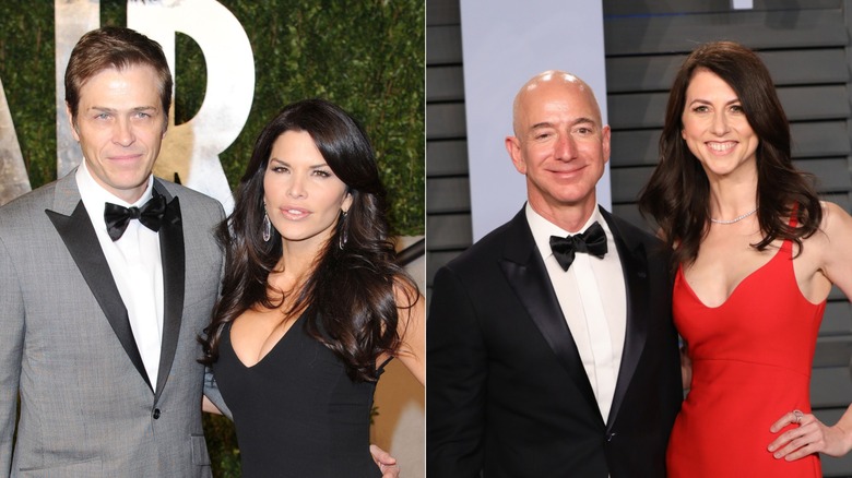 Lauren Sanchez and Jeff Bezos with their exes