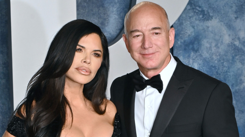 Lauren Sanchez and Jeff Bezos in black tie