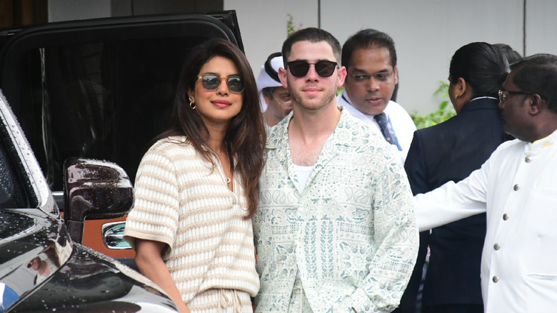 Priyanka Chopra and Nick Jonas posing for the camera together.