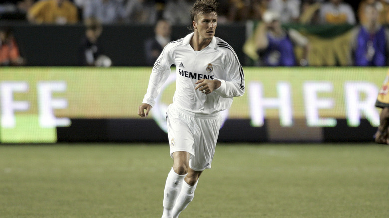 David Beckham playing soccer Real Madrid