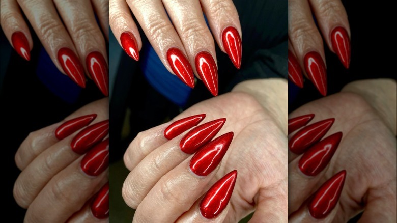 Red stiletto nails