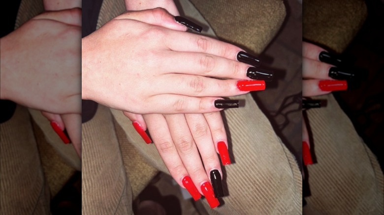 Red and black nails