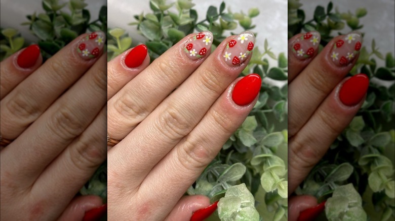 Strawberry design nails