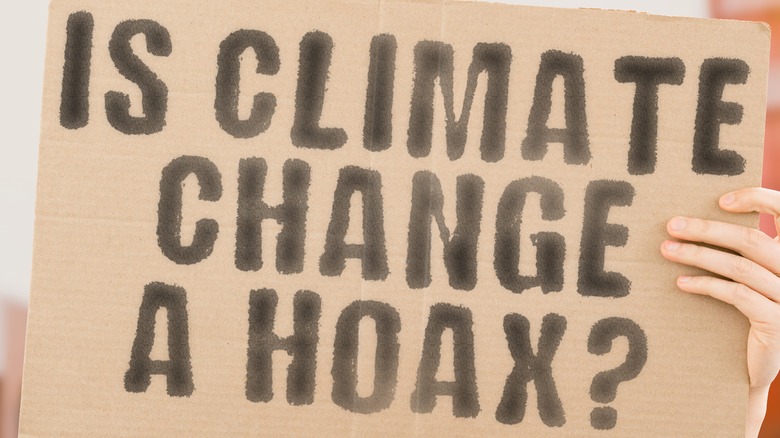 sign denying climate change