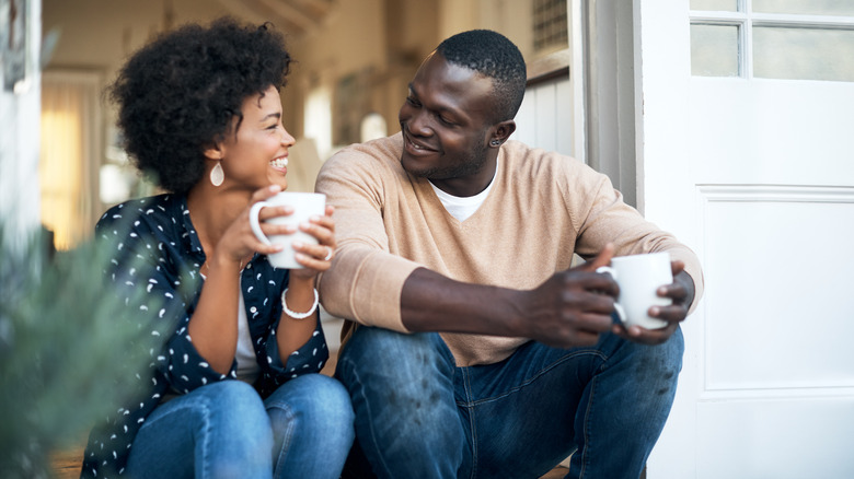 Couple having conversation