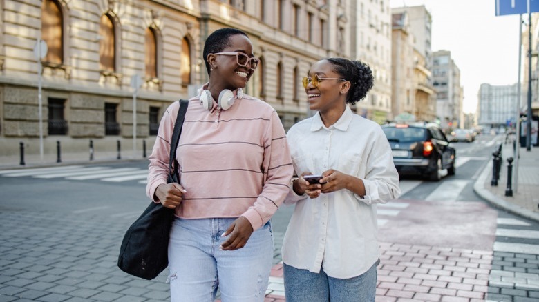 Two Black women walking