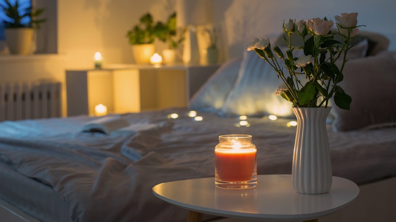 candles in bedroom