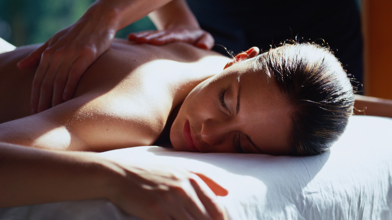 woman getting massage 