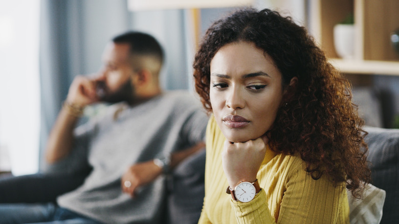 Couple not speaking to each other