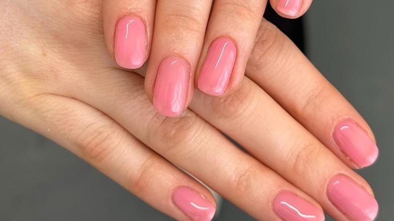 Brighter pink rose water mani