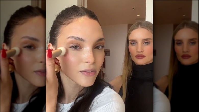 Rosie Huntington-Whitely and Kensington doing makeup together