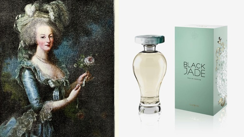 Marie Antoinette portrait, Lubin Black Jade fragrance