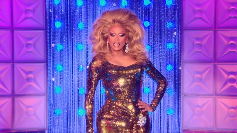 RuPaul in a  golden dress