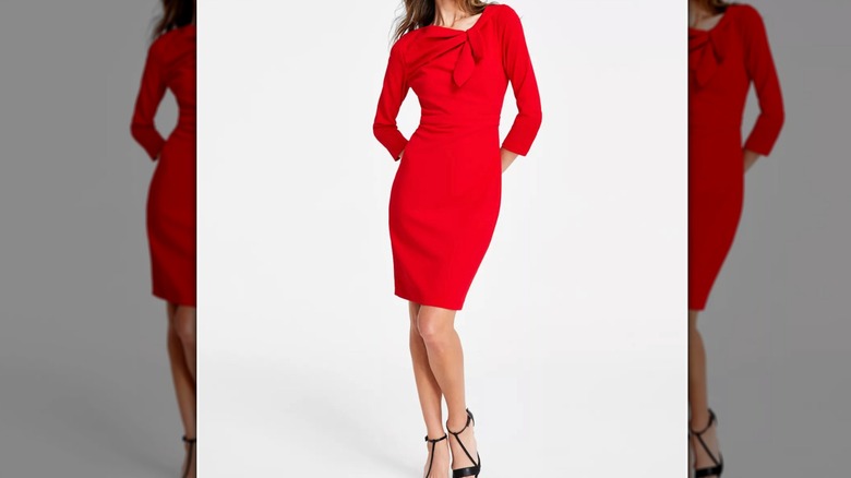 Red party dress by Calvin Klein