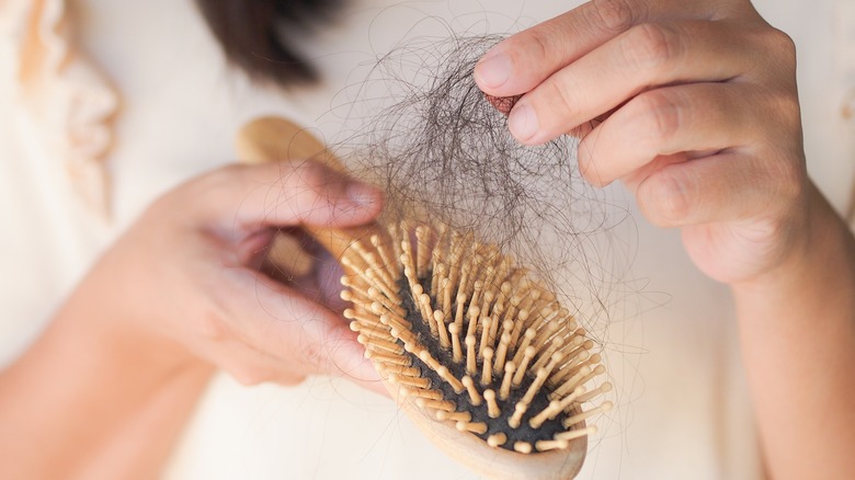 Woman losing her hair