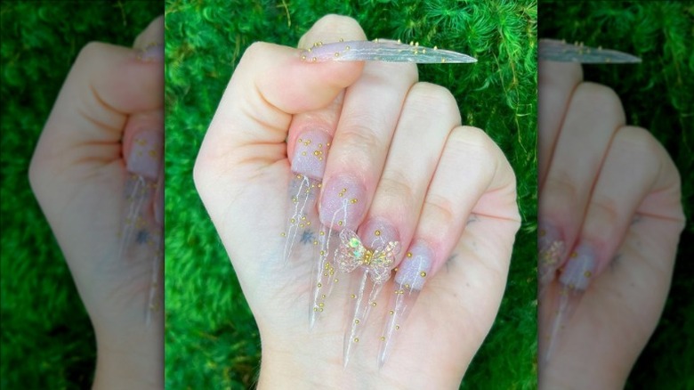 Clear acrylic nails