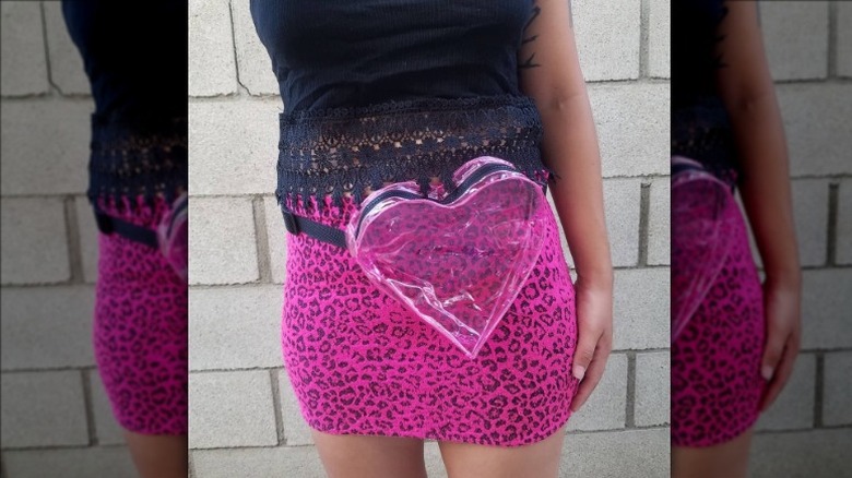 Clear heart-shaped fanny pack