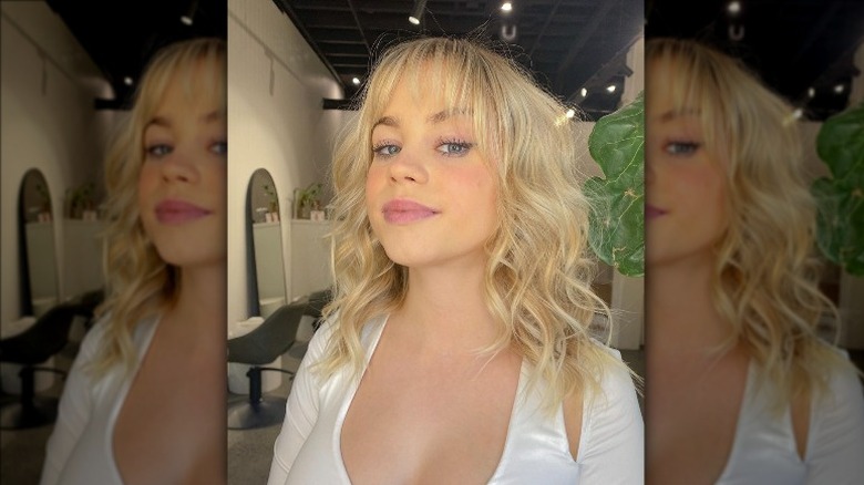 blond with see-through bangs