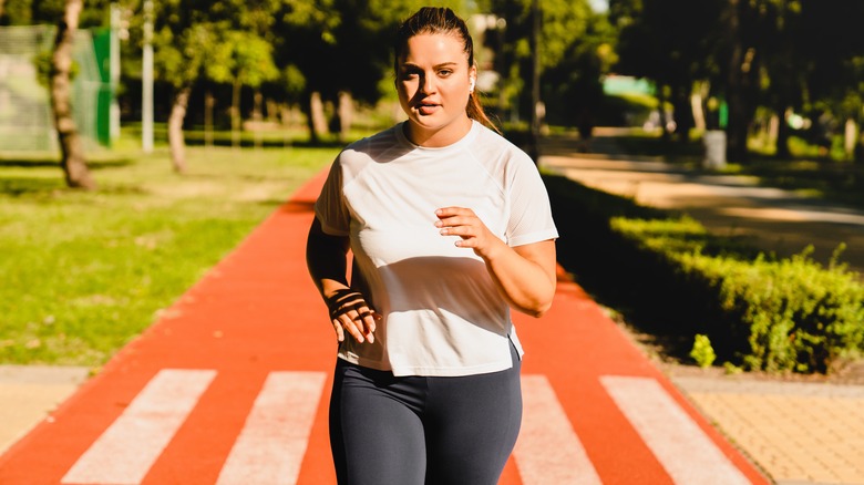 woman jogging outside