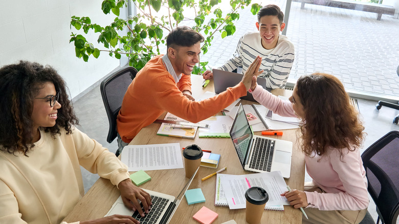 Group of people working together