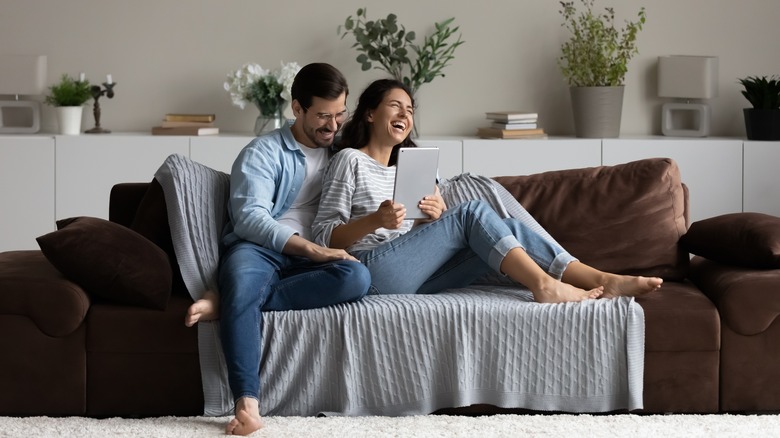 couple watching movie together 