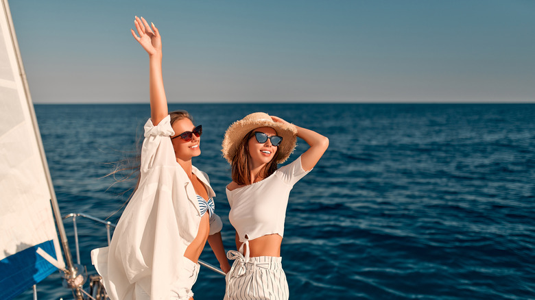 couple on a yacht