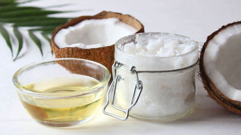 jar and cup of coconut oil 