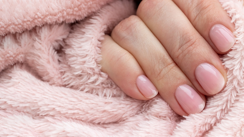 Sheer blush nails gradient