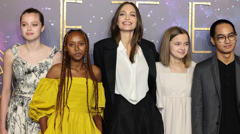 Angelina Jolie and kids Eternals premiere